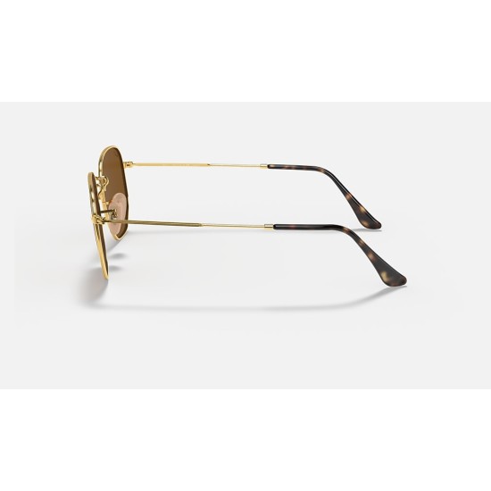HEXAGONAL FLAT LENSES
Lenses: Polarized Brown Classic  +  Frame: Gold