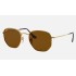 HEXAGONAL FLAT LENSES
Lenses: Polarized Brown Classic  +  Frame: Gold